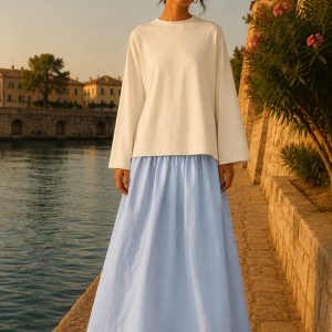 Jupe Yasmine bleu clair