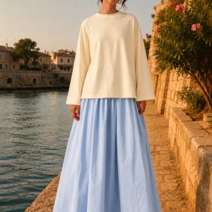 Jupe Amira bleu clair